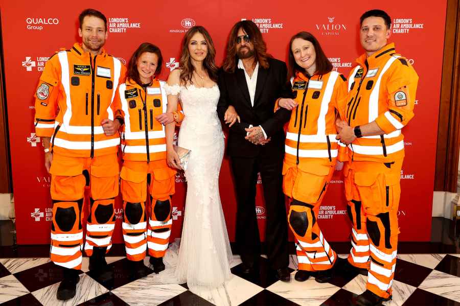 Elizabeth Hurley and Billy Ray Cyrus with Doctors and Paramedics London Air Ambulance Charity Hot Pics